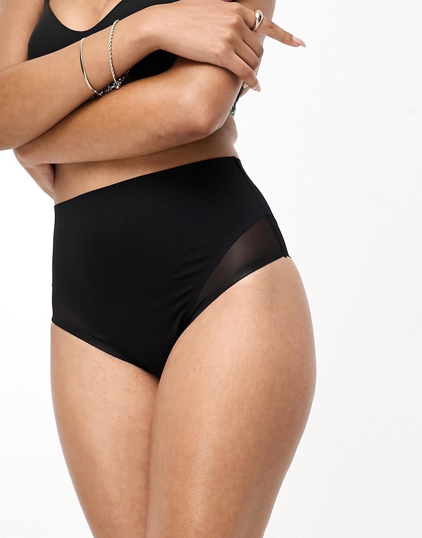 ASOS DESIGN Contouring medium control high waist brief with mesh Product Image