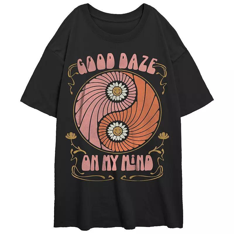 Juniors' Good Daze On My Mind Oversize Graphic Tee, Girl's, Size: XS, Black Product Image