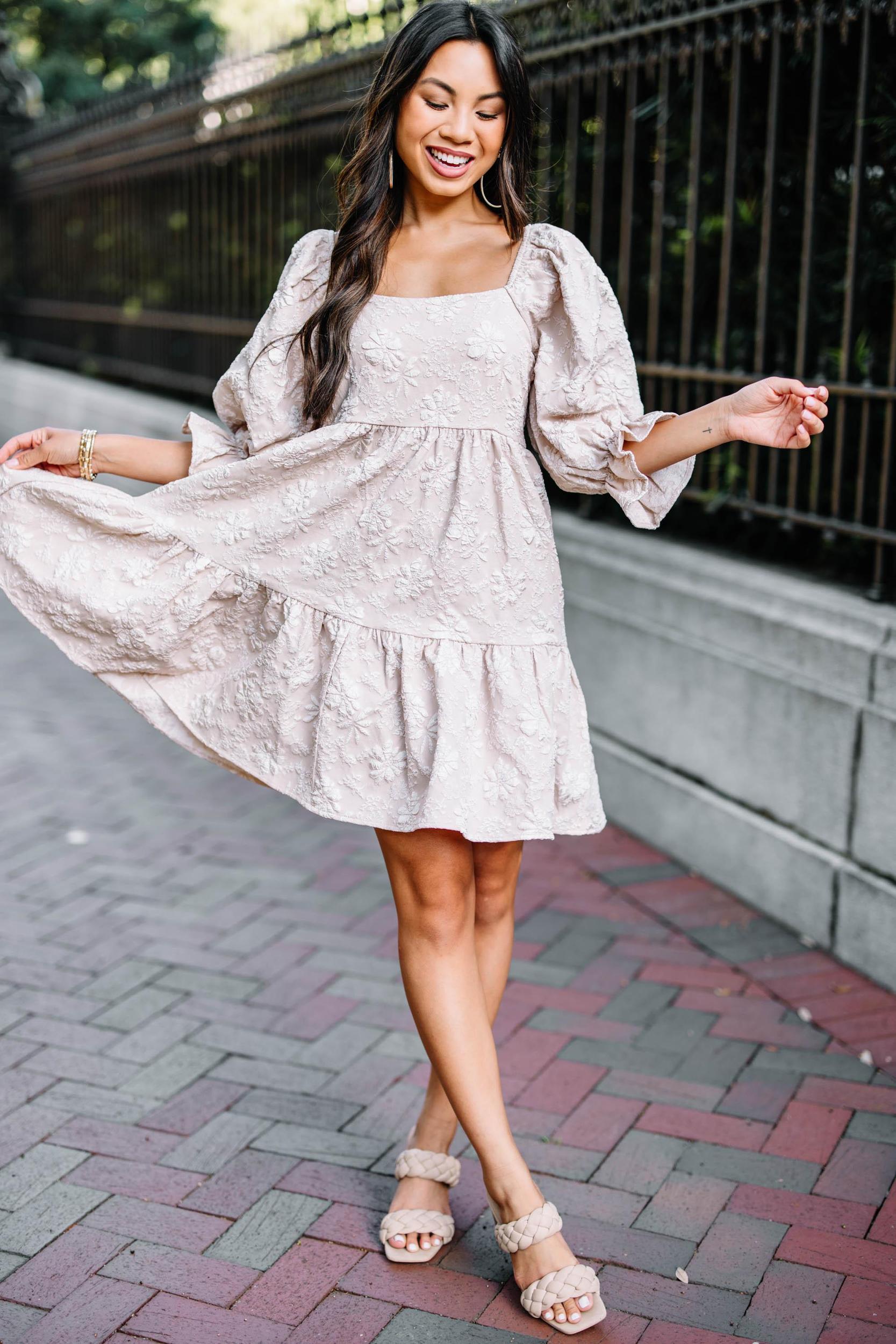 Think It Through Mocha Brown Babydoll Dress Female Product Image