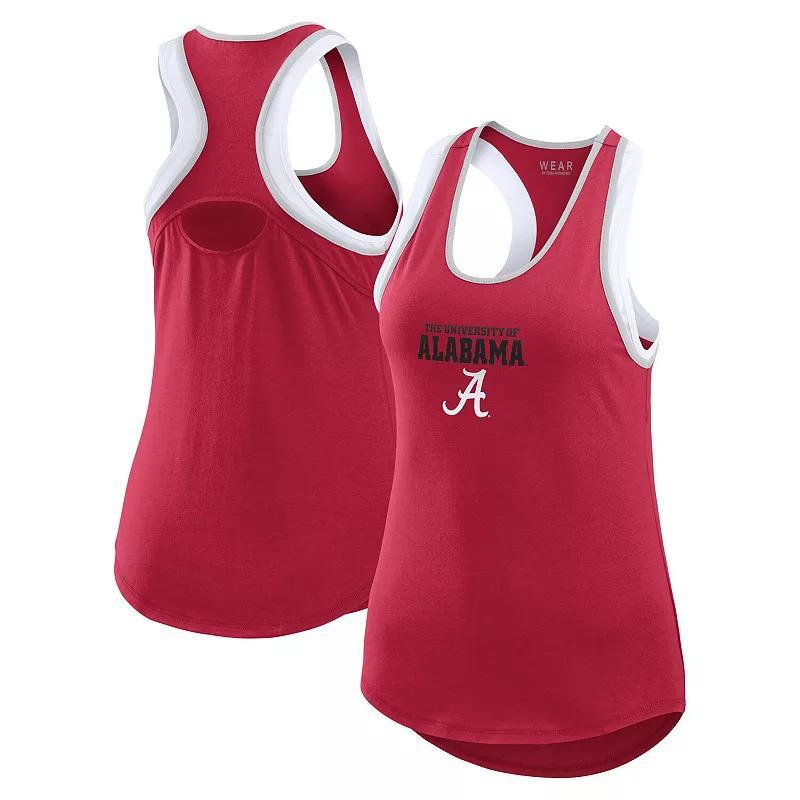 Women's WEAR by Erin Andrews Crimson Alabama Crimson Tide Open Hole Razorback Tank Top,  Product Image