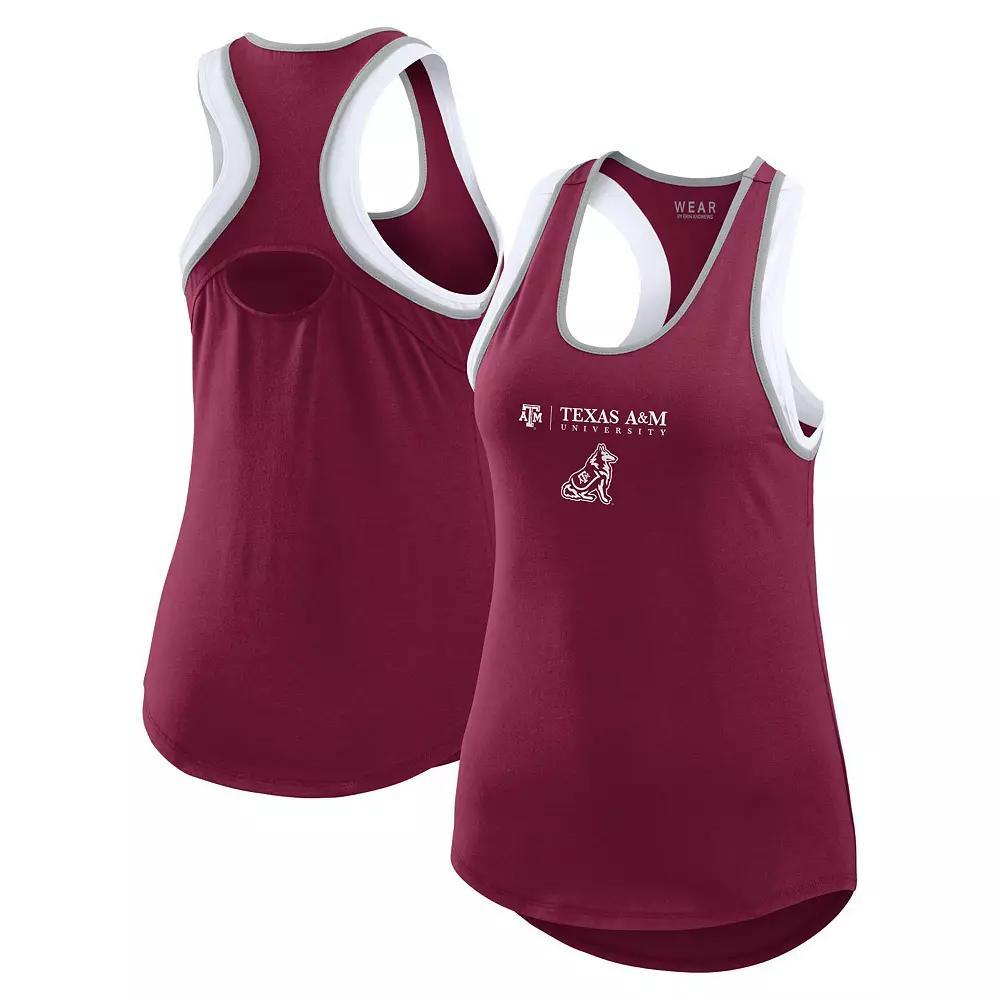 Women's WEAR by Erin Andrews Maroon Texas A&M Aggies Open Hole Razorback Tank Top,  Product Image