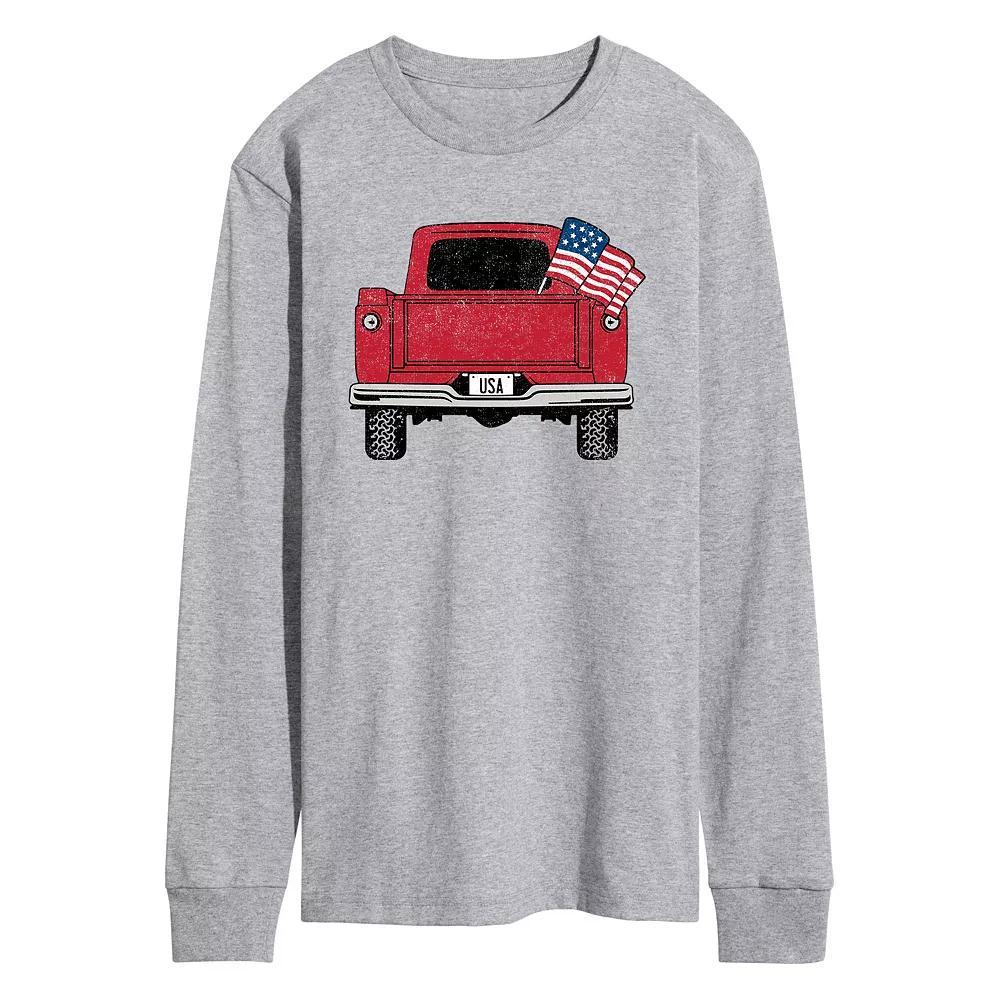 Men's USA Truck Long Sleeve Graphic Tee, Size: XL, Gray Product Image