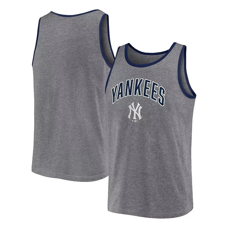 Mens Profile Heather Charcoal Milwaukee Brewers Big & Tall Arch Over Logo Tank Top Product Image