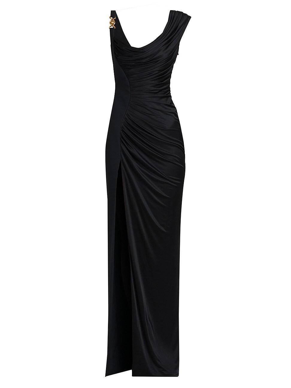 Womens Draped Cowlneck Column Gown Product Image