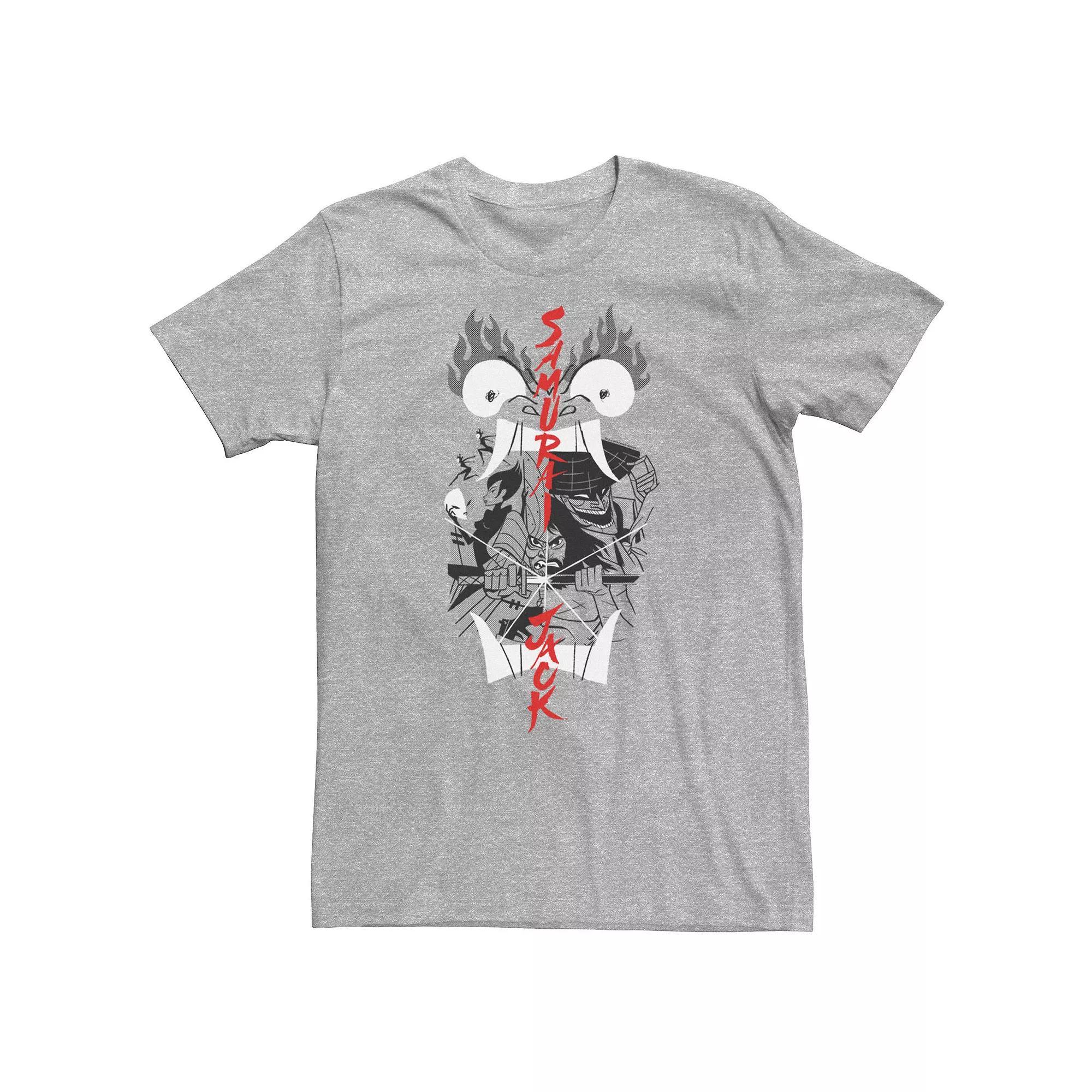 Big & Tall Cartoon Network Samurai Jack Aku Illustrated Storytelling Tee, Mens Athletic Grey Product Image