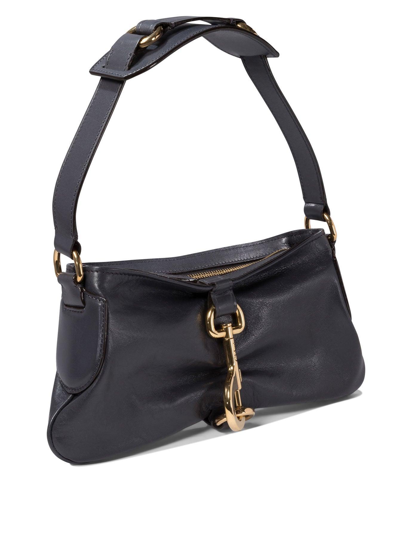 CHLOÉ Leather Shoulder Bag Gold Hardware In Black Product Image