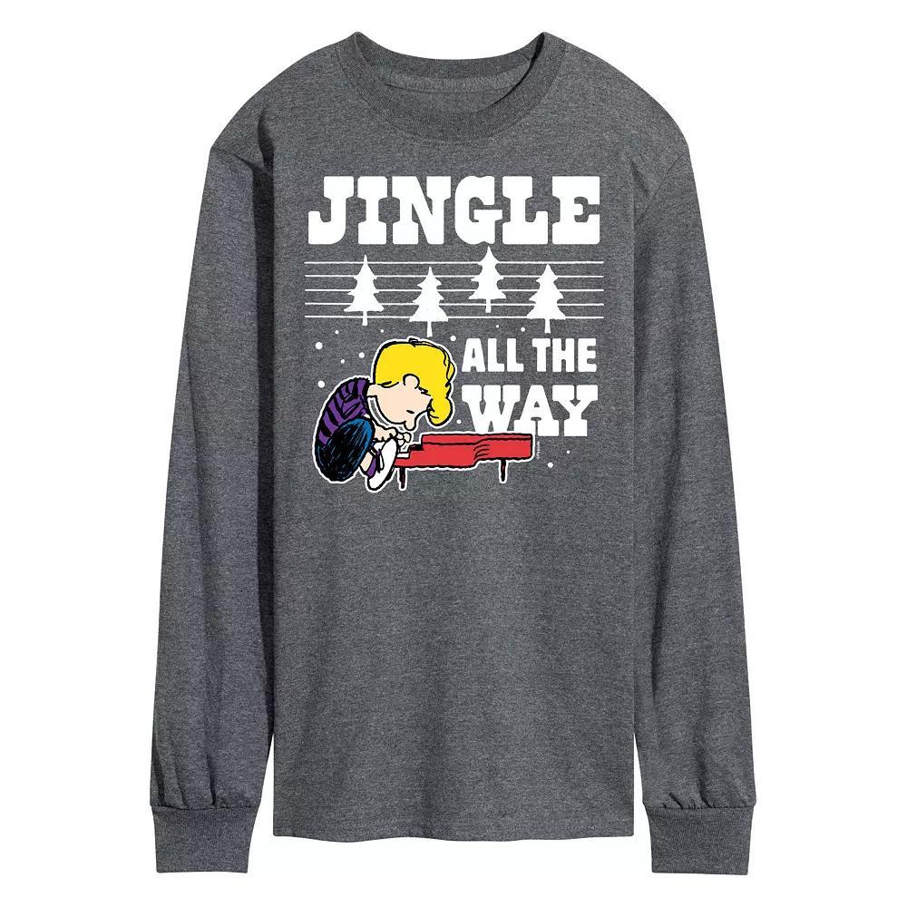 Men's Peanuts Jingle All The Way Piano Long Sleeve Tee,  Product Image
