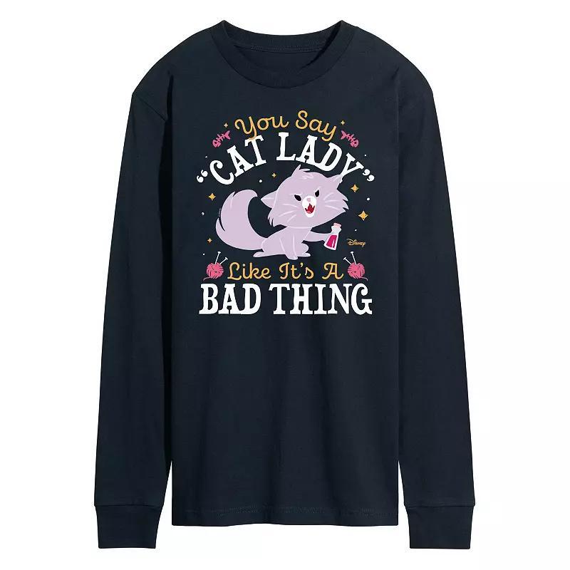 Disney Mens Cat Lady Like Its a Bad Thing Long Sleeve Graphic Tee Product Image