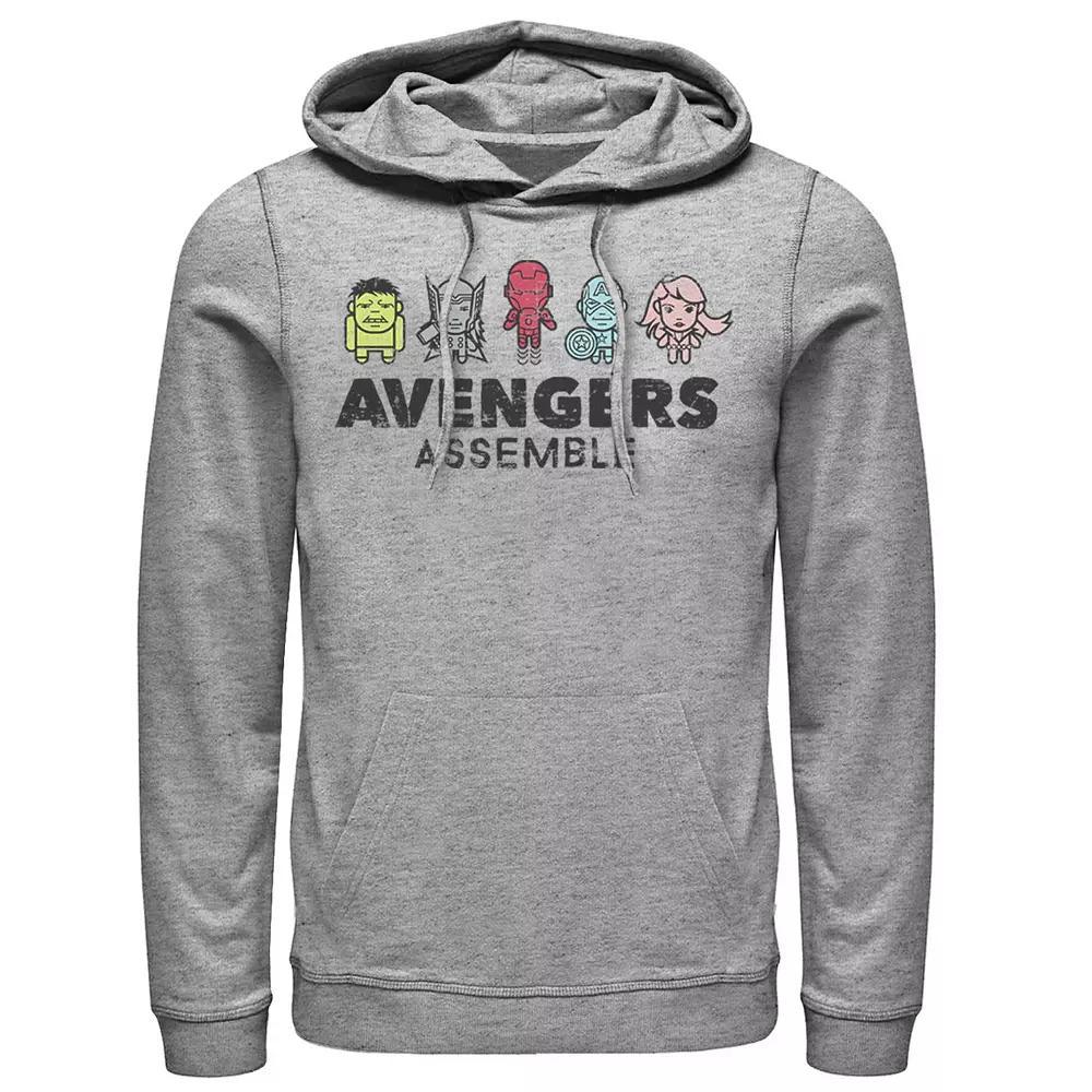 Men's Marvel Happy Holiday Heroes Seasonal Hoodie, Size: XL, Athletic Grey Product Image