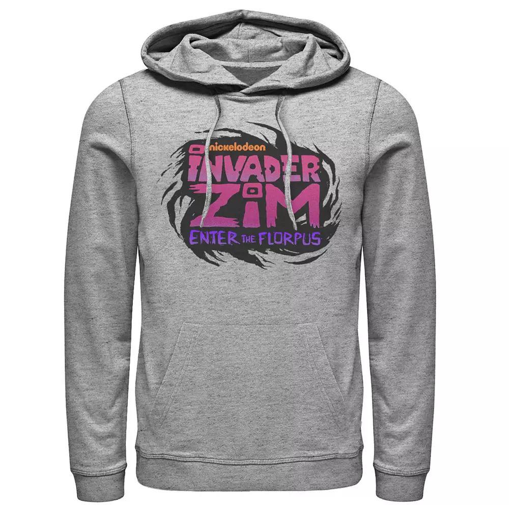 Men's Nickelodeon Invader Zim Enter Florpus Logo Graphic Hoodie, Size: Medium, Athletic Grey Product Image