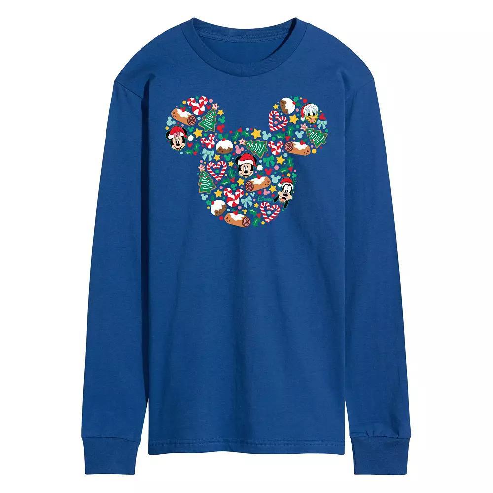 Disney's Men's Mickey Mouse Silhouette Christmas Long-sleeved Tee,  Product Image