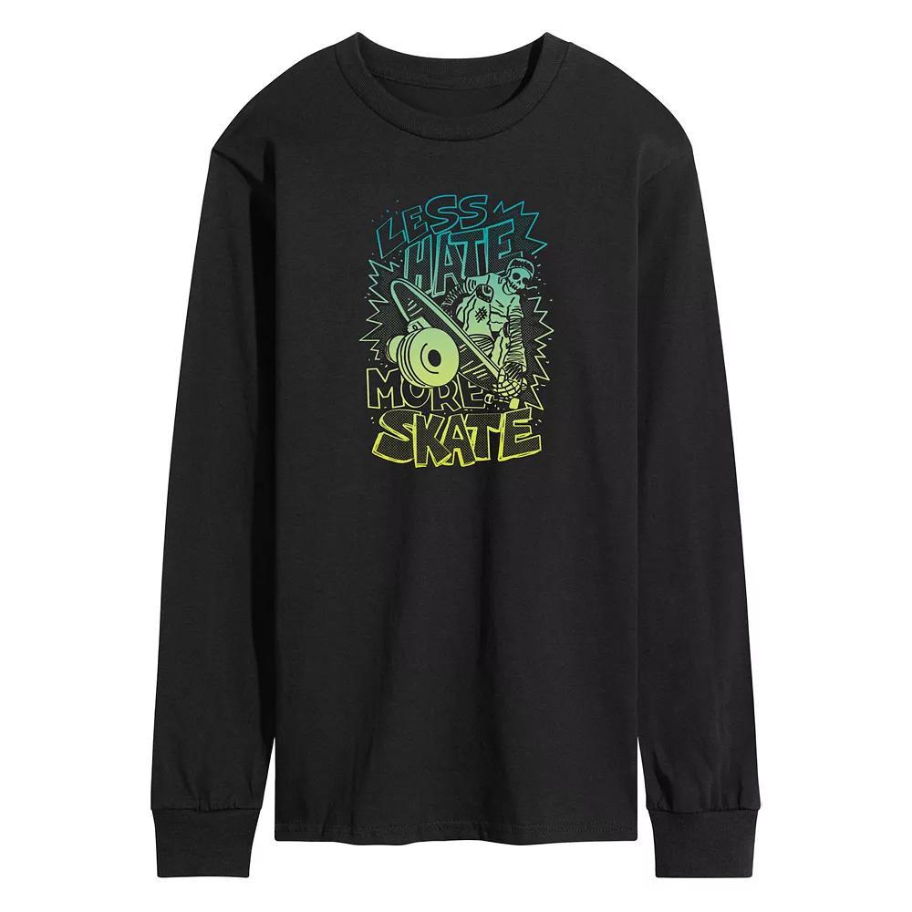 Men's Retro Less Hate More Skate Long Sleeve Graphic Tee,  Product Image