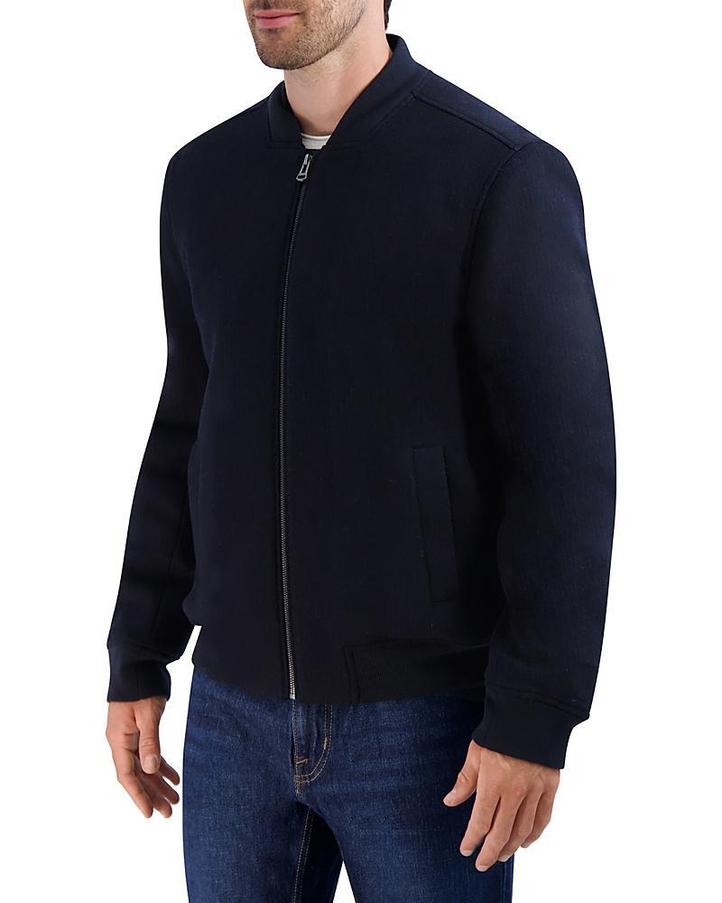 Cole Haan Wool Blend Textured Bomber Jacket Product Image