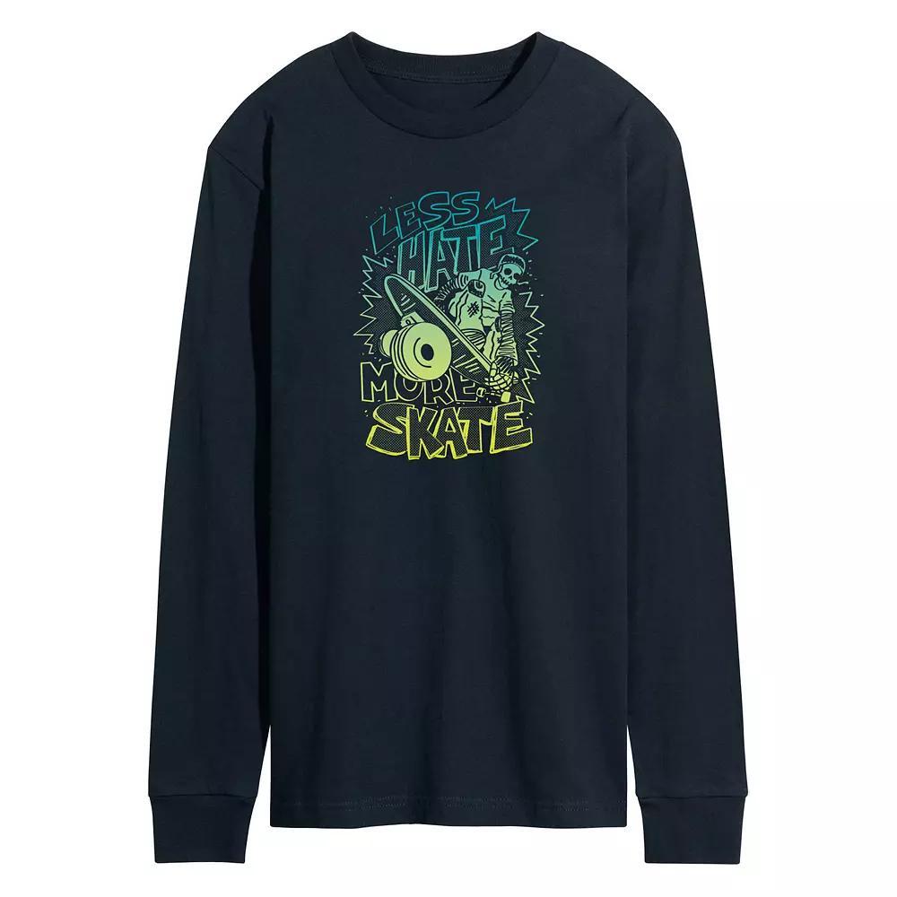 Men's Retro Less Hate More Skate Long Sleeve Graphic Tee,  Product Image