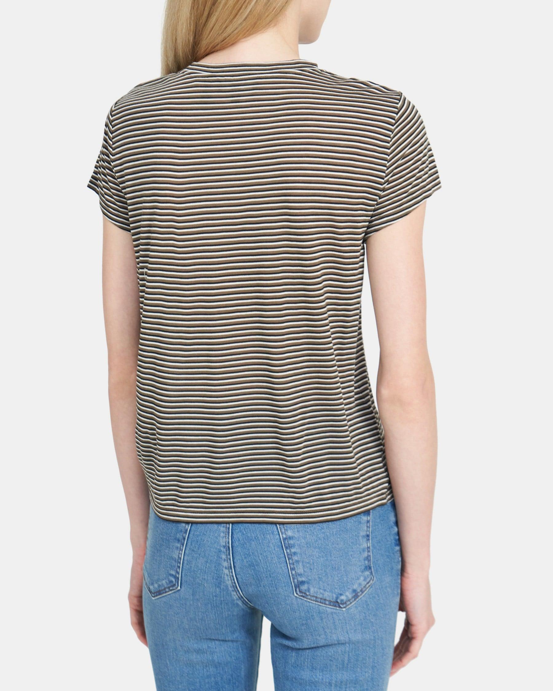 Fitted Tee in Striped Modal Jersey Product Image