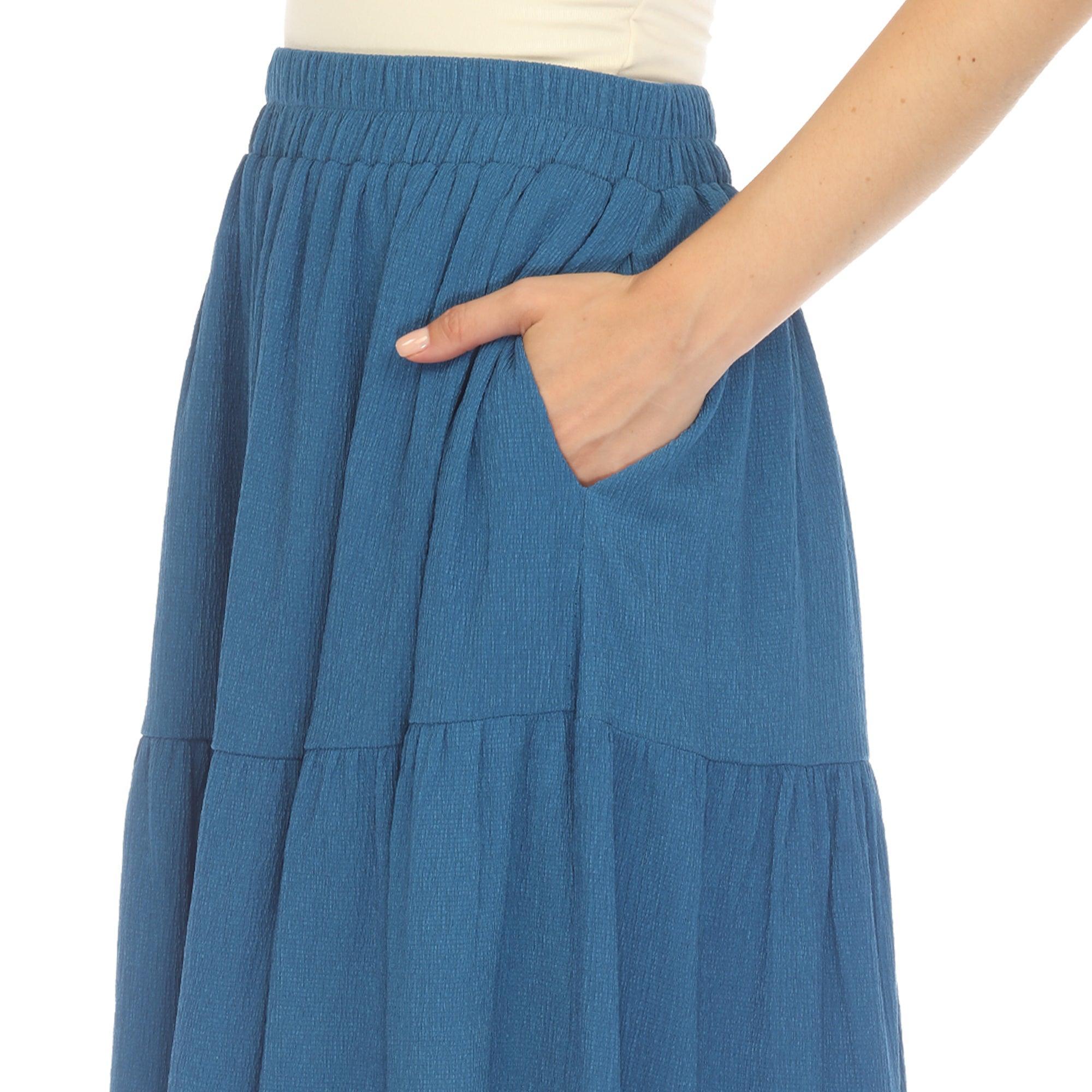 Pleated Tiered Maxi Skirt Product Image