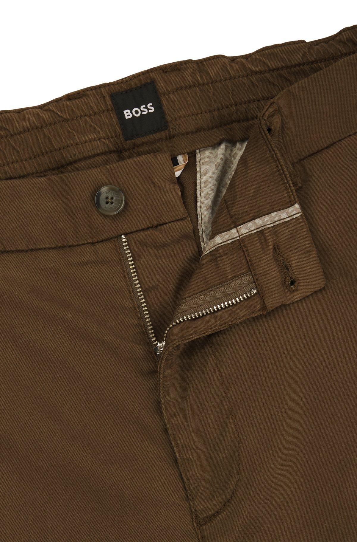 Tapered-fit regular-rise trousers in stretch twill Product Image