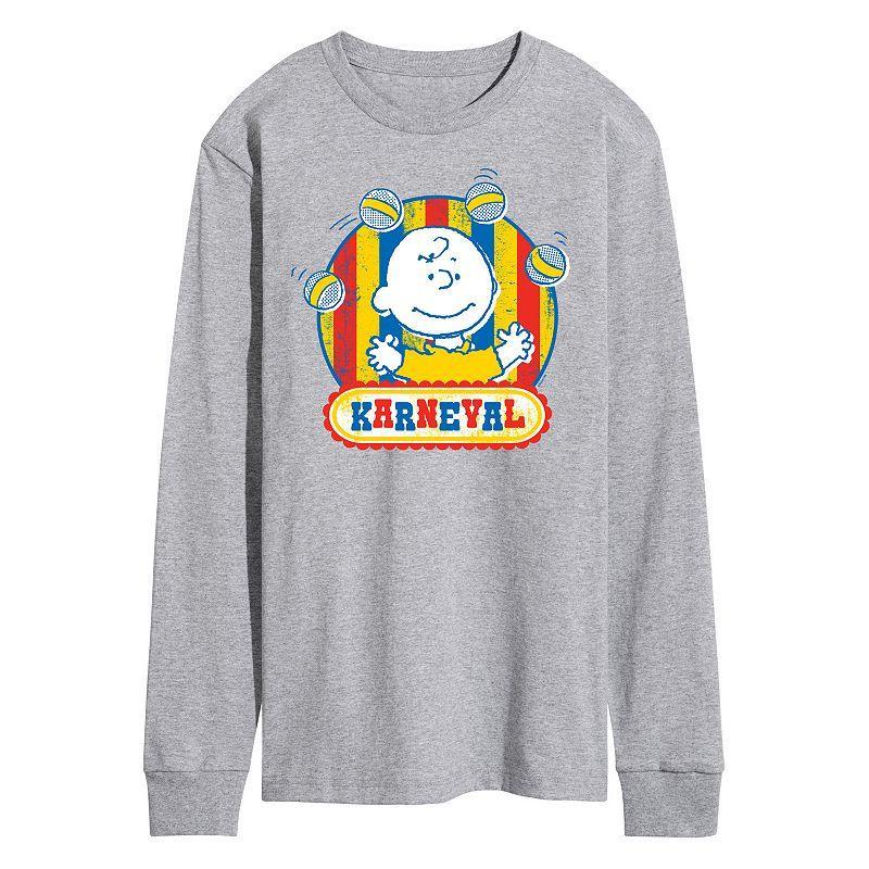 Mens Peanuts Charlie Brown Karneval Long Sleeve Tee Blue Product Image