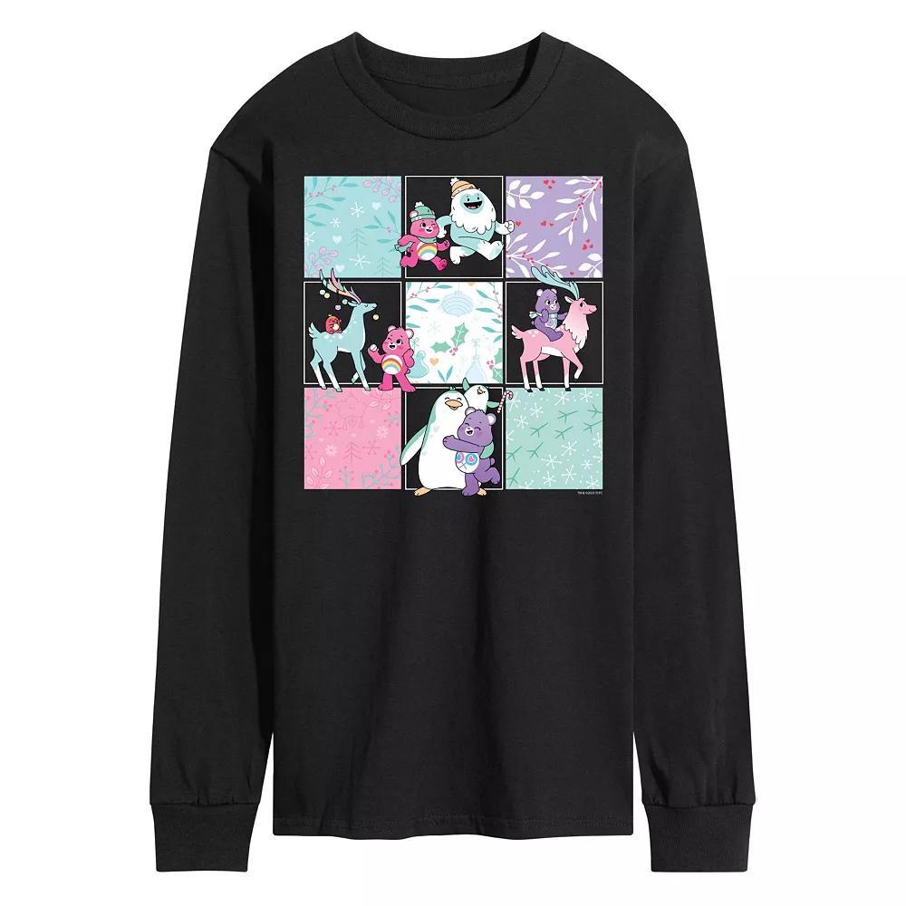 Men's Care Bears Unlock The Magic Grid Long Sleeve Tee, Size: Medium, Black Product Image