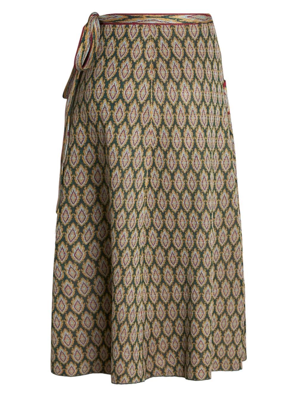 jacquard-knit wrap midi skirt Product Image