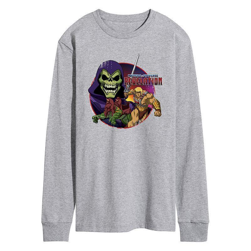 Men's He-Man Masters of the Universe Long Sleeve Graphic Tee, Size: Small, Athletic Grey Product Image