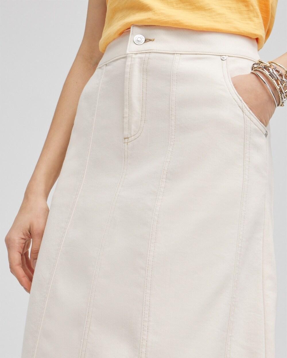 Seeded Denim Midi Skirt Product Image