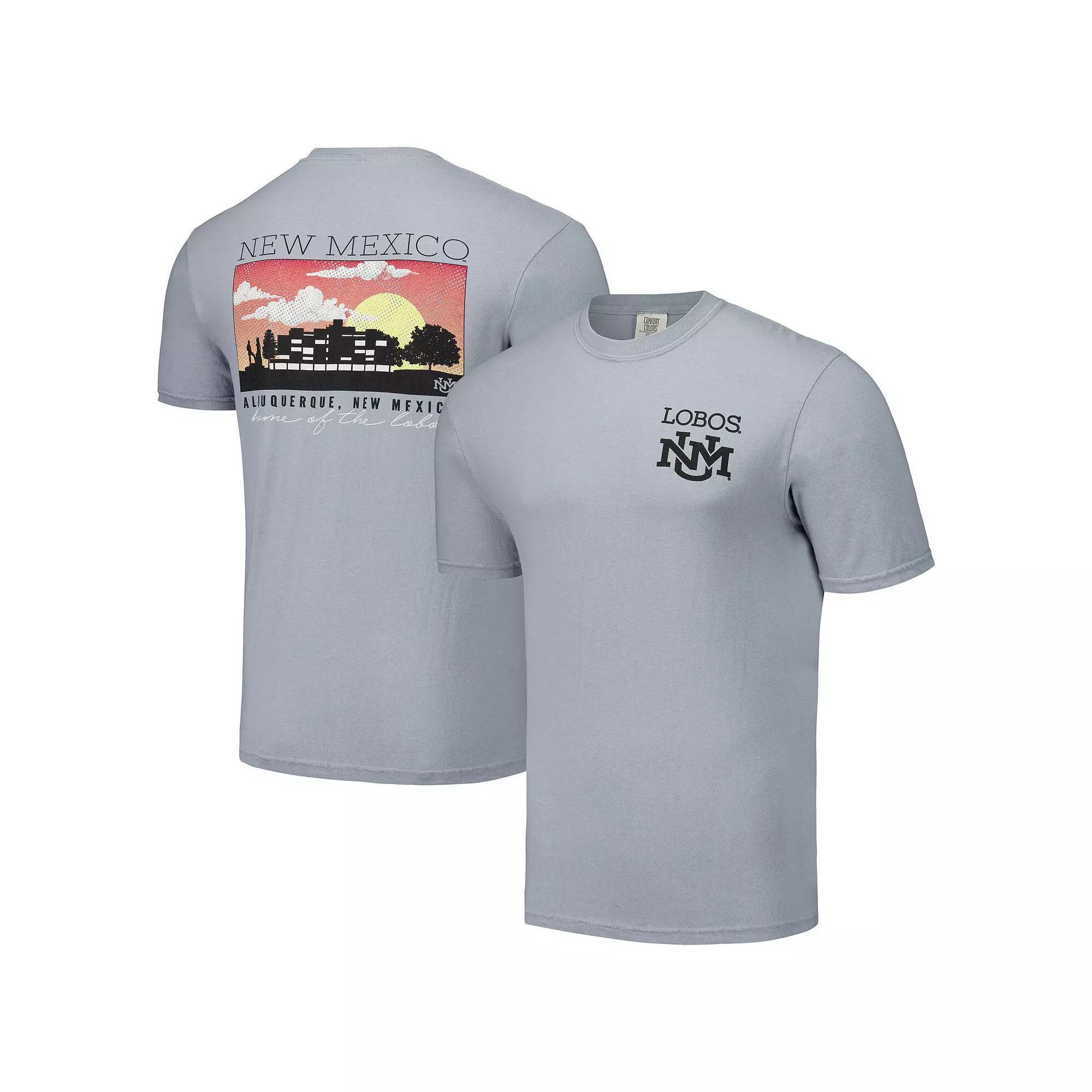 Men's Gray New Mexico Lobos Campus Scenery Comfort Color T-Shirt,  Product Image