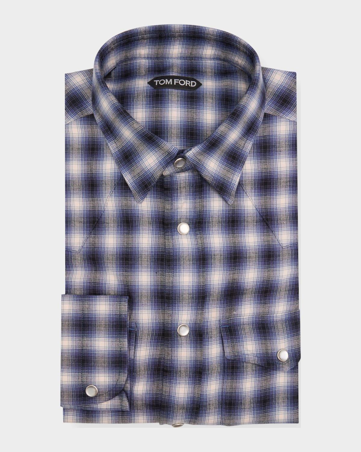 Mens Western Check Sport Shirt Product Image