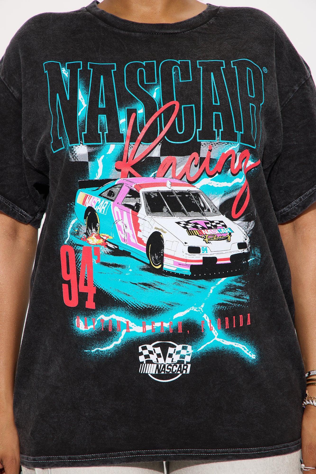 Nascar Flash Racing Washed Oversized Tee - Black Female Product Image