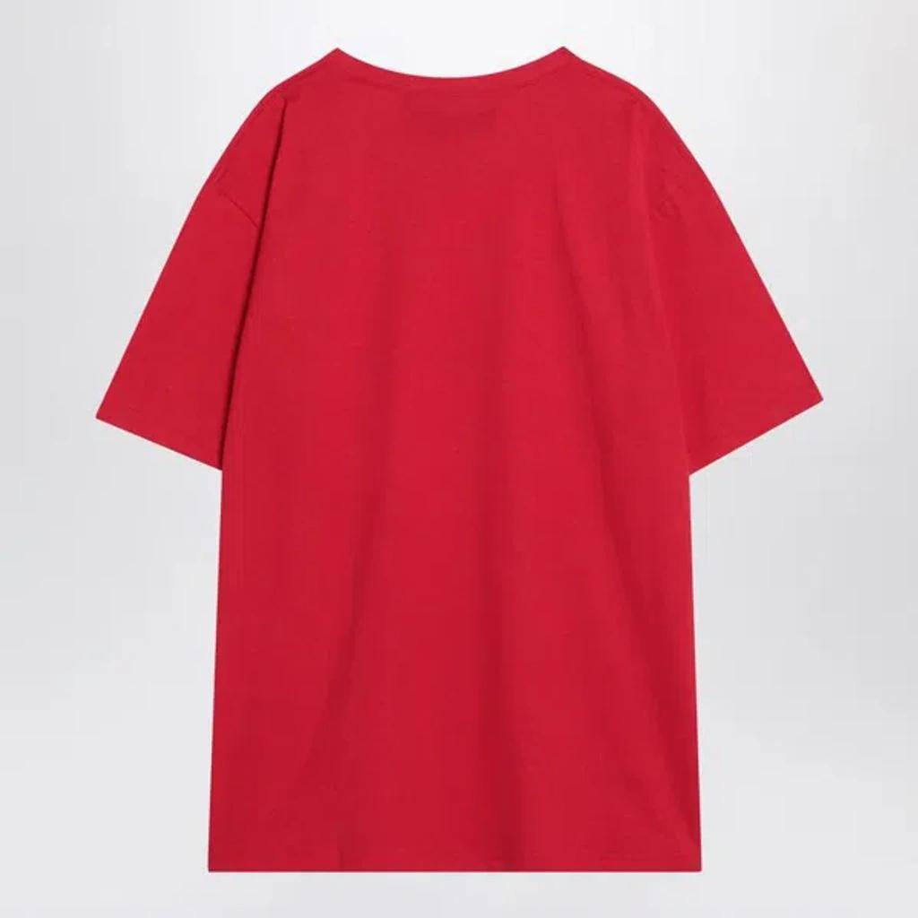 VALENTINO Graphic Print House Cat Crew Neck T-shirt In Red Product Image