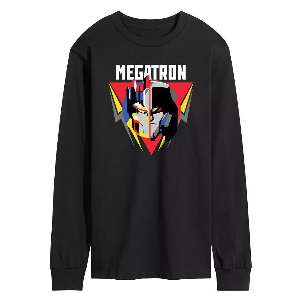 Men's Transformers Megatron Badge Long Sleeve Graphic Tee, Size: XL, Black Product Image