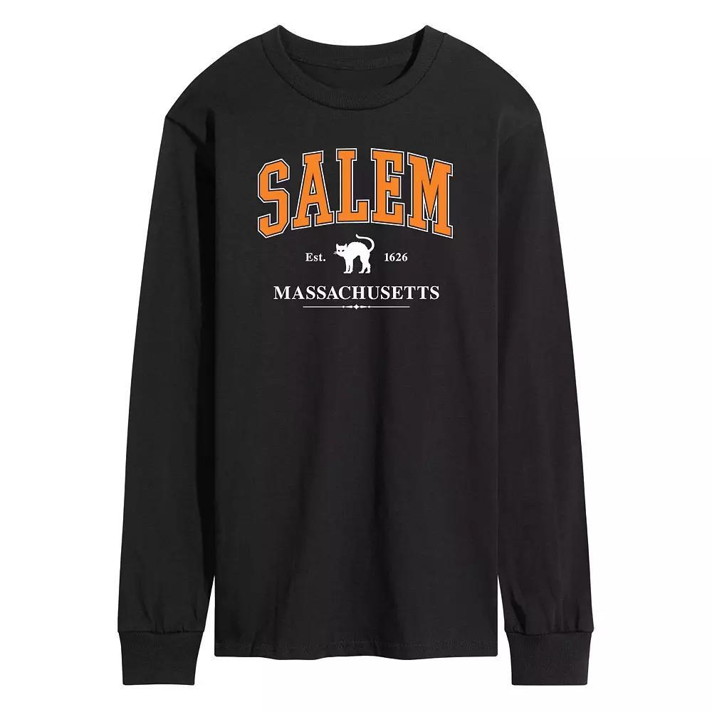 Men's Collegiate Salem Massachusetts Long Sleeve Graphic Tee, Size: Medium, Black Product Image