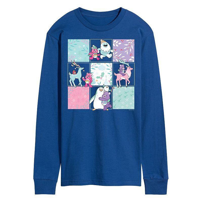 Men's Care Bears Unlock The Magic Grid Long Sleeve Tee, Size: Medium, Black Product Image