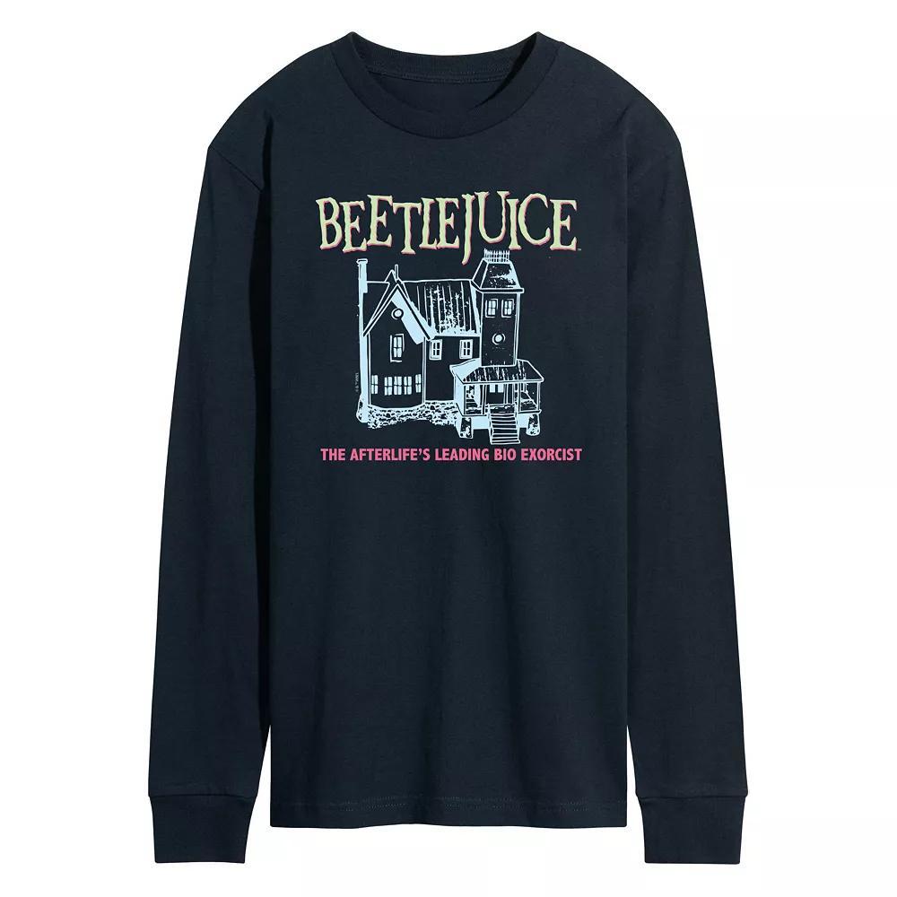 Men's Beetlejuice House Long Sleeve Graphic Tee, Size: Medium, Black Product Image