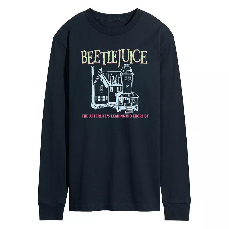 Men's Beetlejuice House Long Sleeve Graphic Tee, Size: Medium, Black Product Image