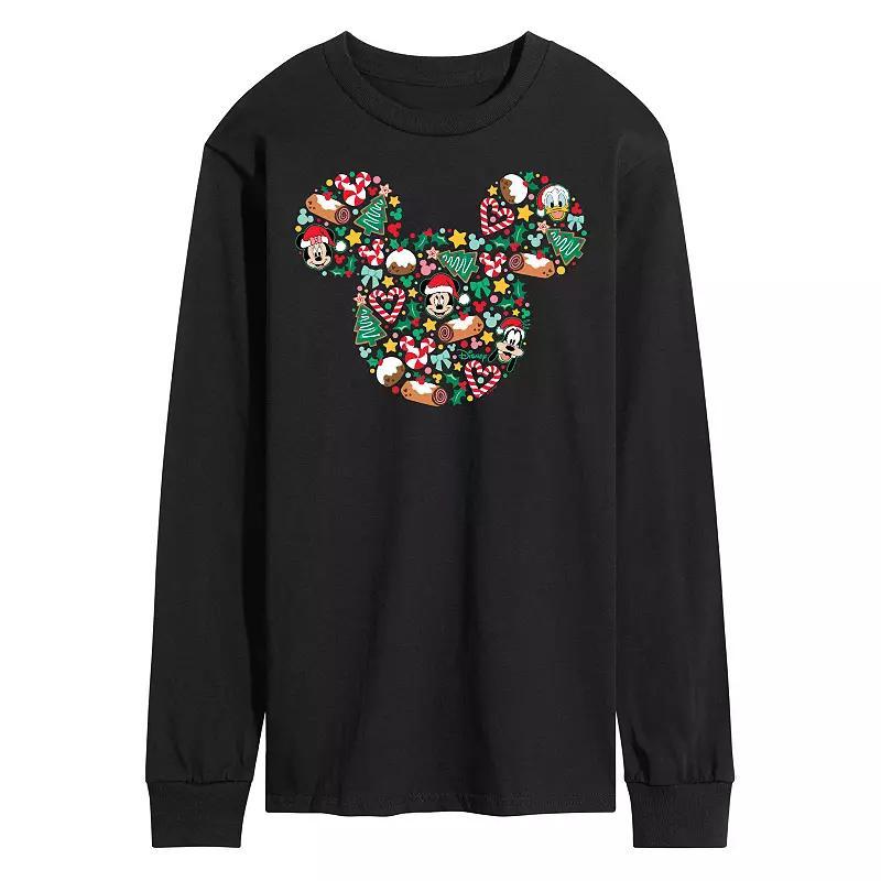 Disney's Men's Mickey Mouse Silhouette Christmas Long-sleeved Tee,  Product Image