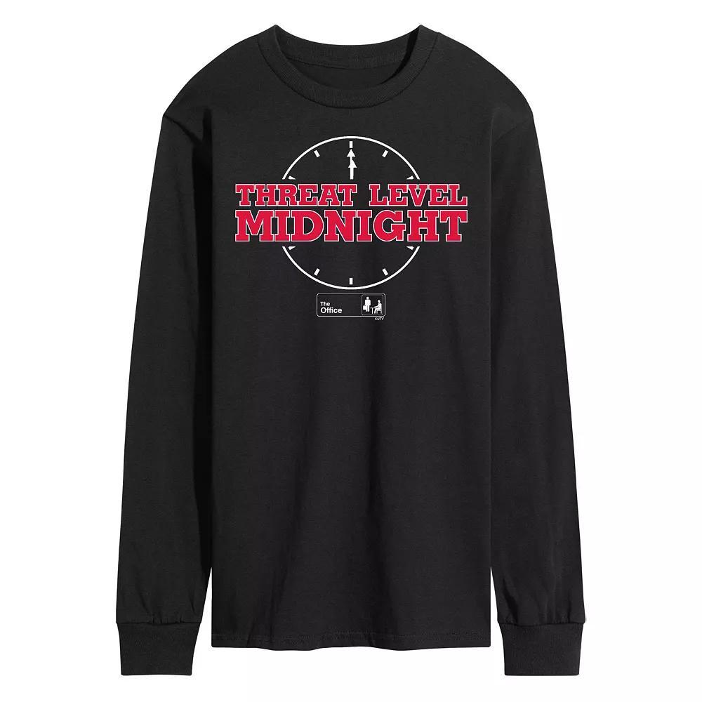 Men's The Office Threat Level Midnight Long Sleeve Tee,  Product Image