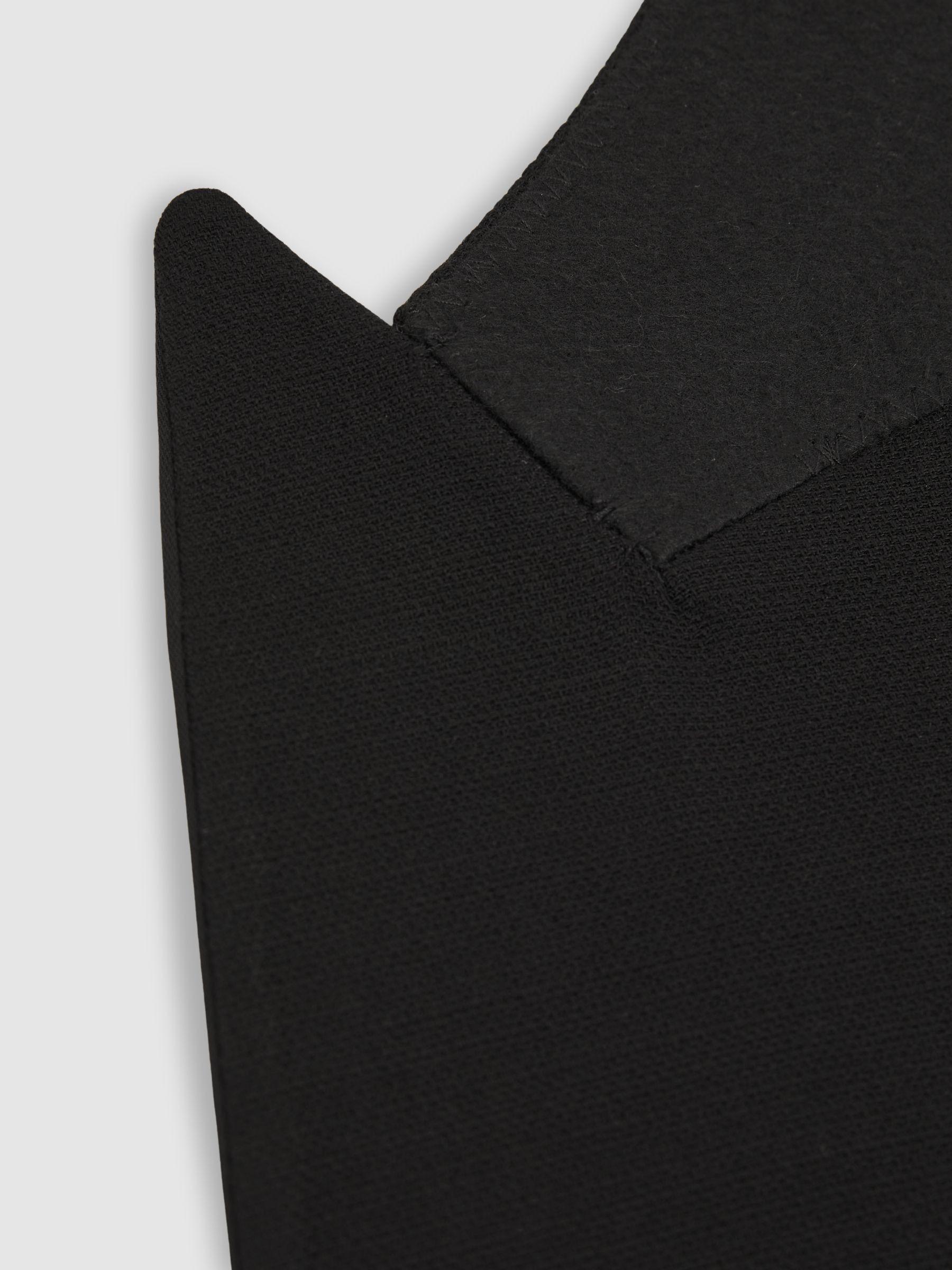 Double-Breasted Tuxedo Jacket in Black Hopsack in Black Product Image