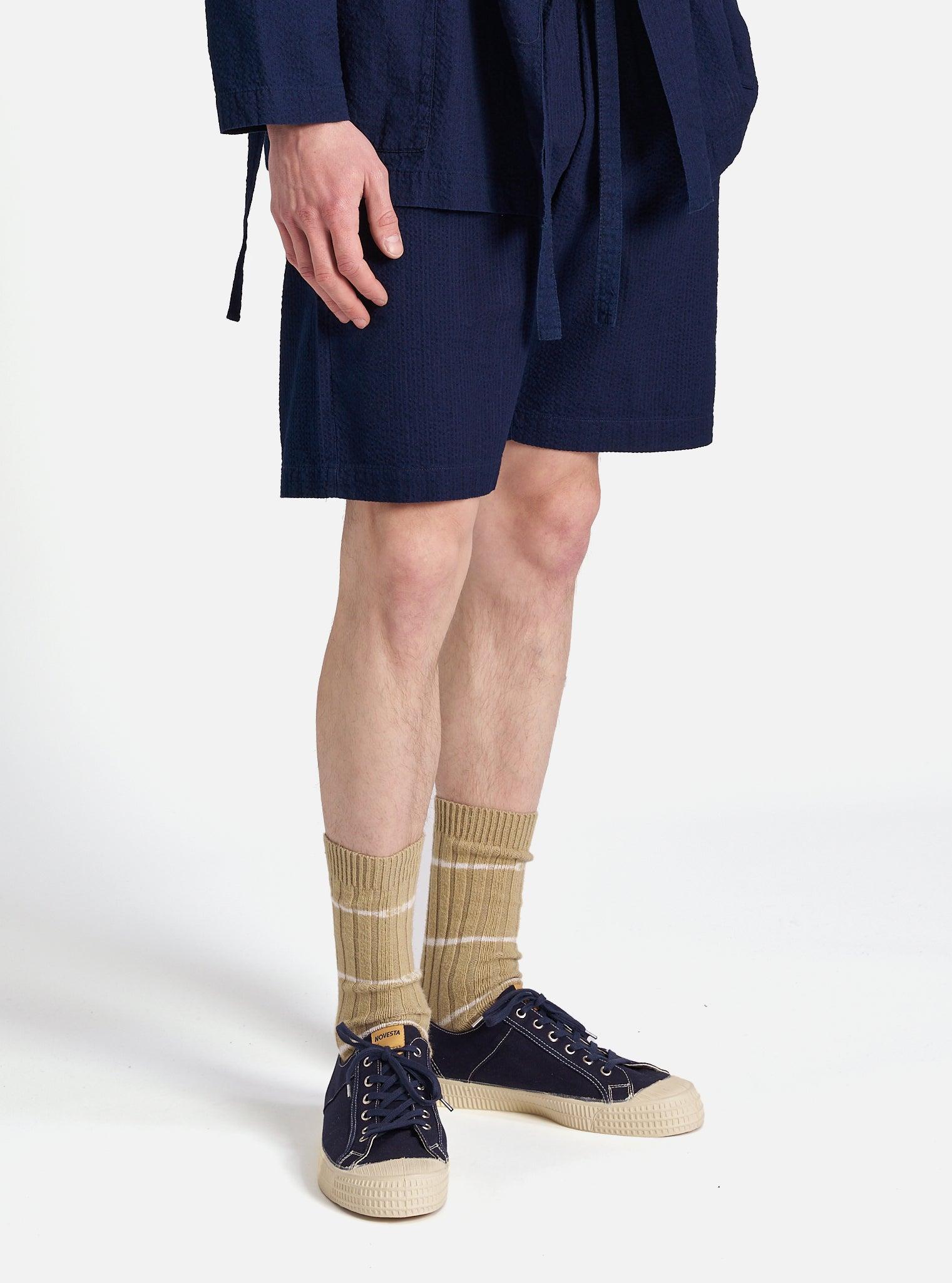 Washed Indigo Seersucker Simple Short Product Image