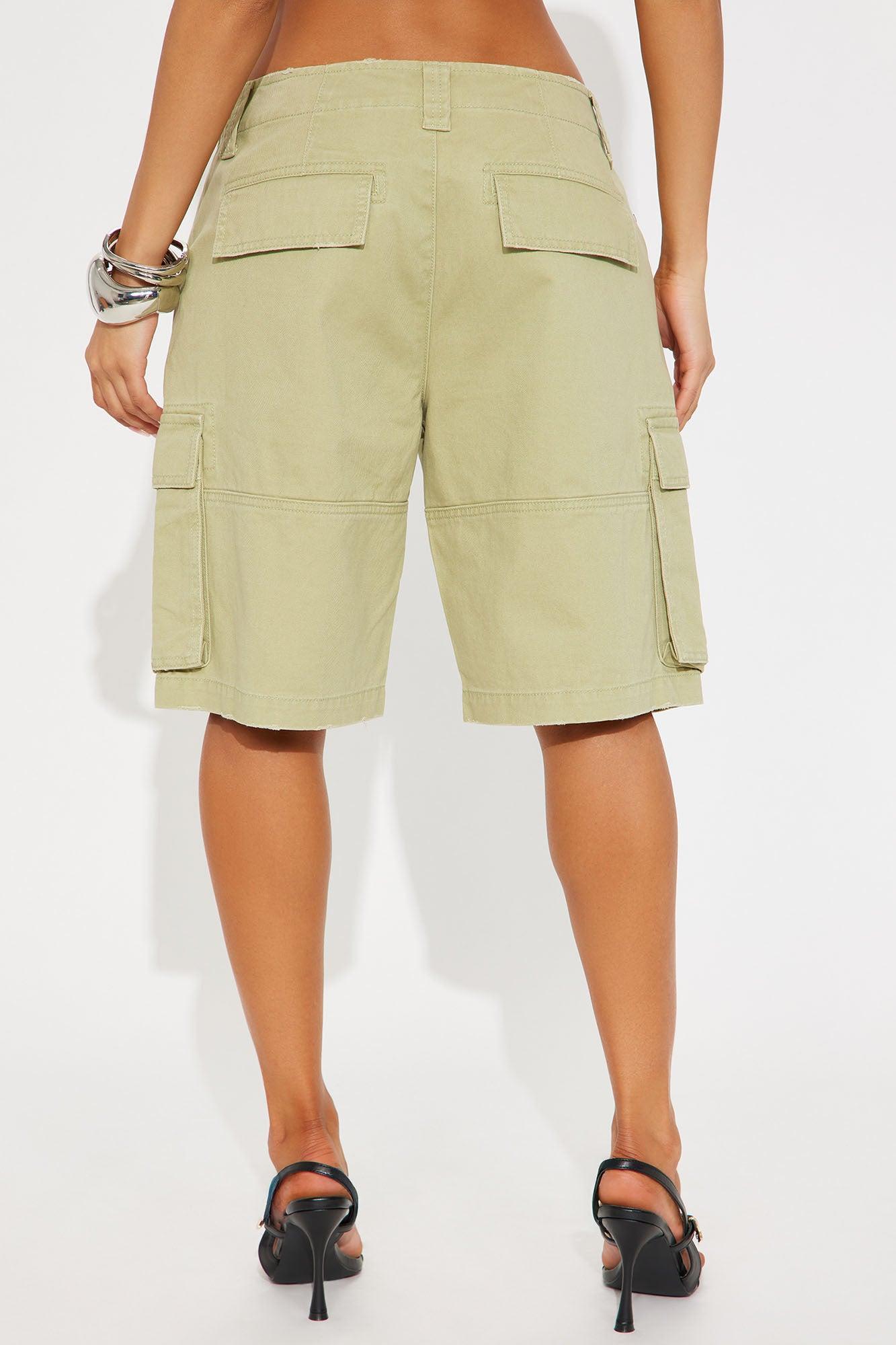 Mixed Emotions Cargo Bermuda Short - Sage Product Image