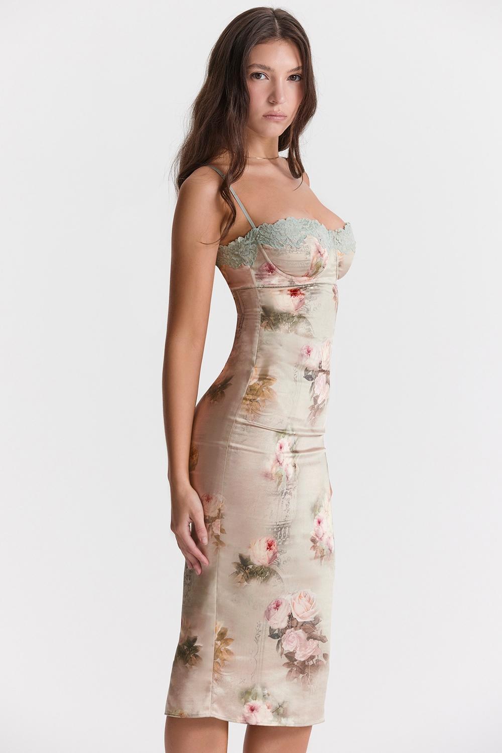 Venus  vintage floral midi dress Product Image