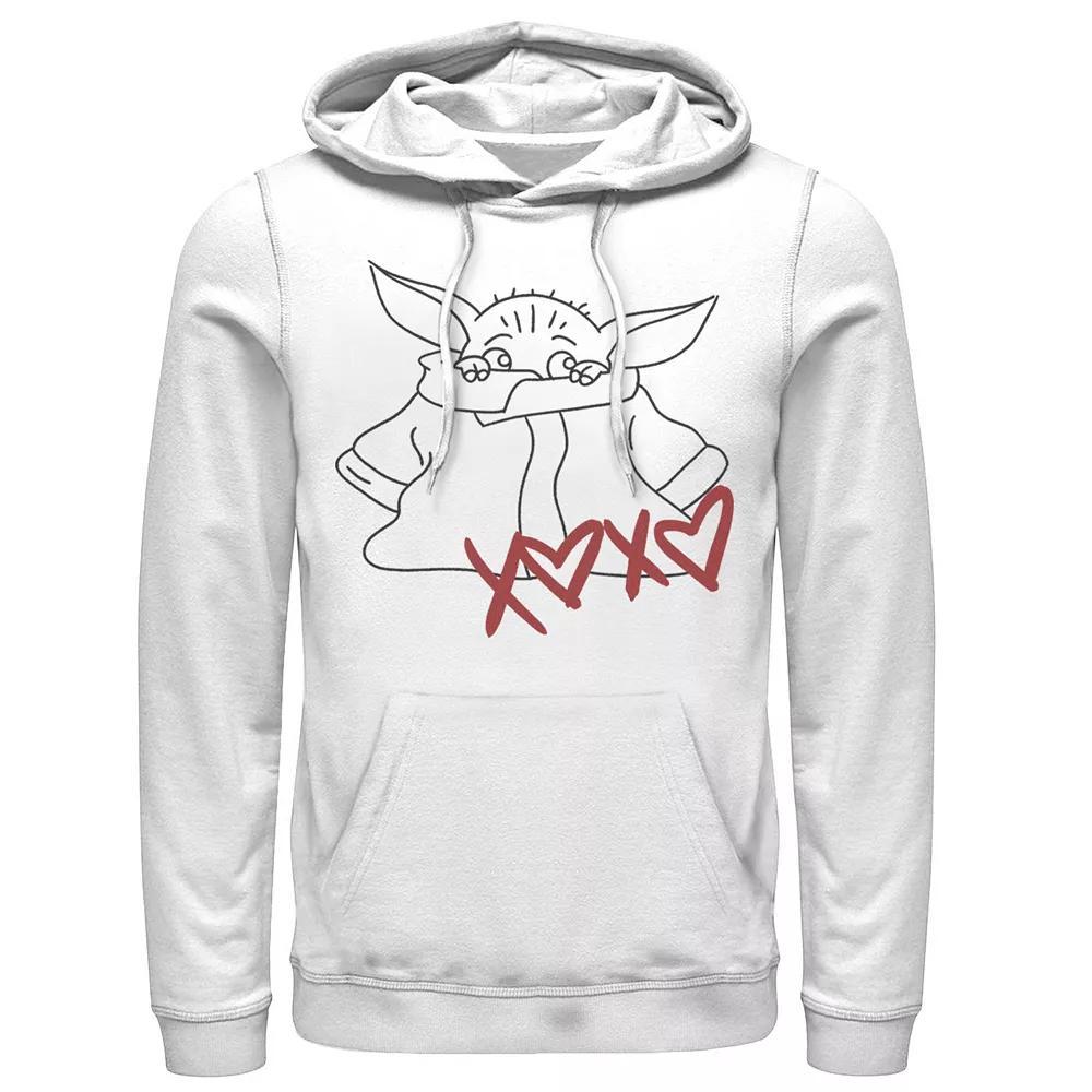 Men's Star Wars The Mandalorian The Child Valentine's Day Outline Hoodie,  Product Image