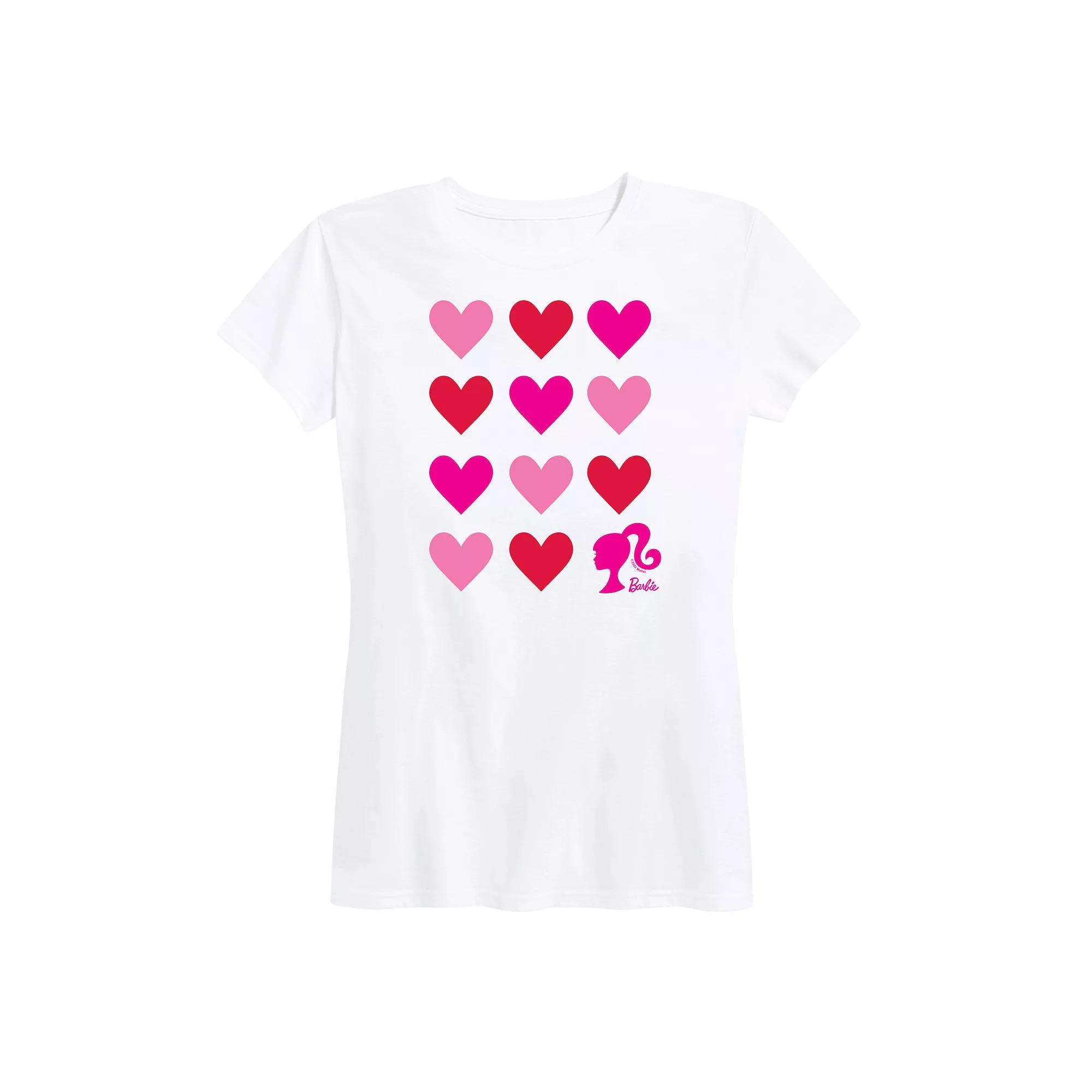 Women's Barbie® Heart Grid Graphic Tee,  Product Image
