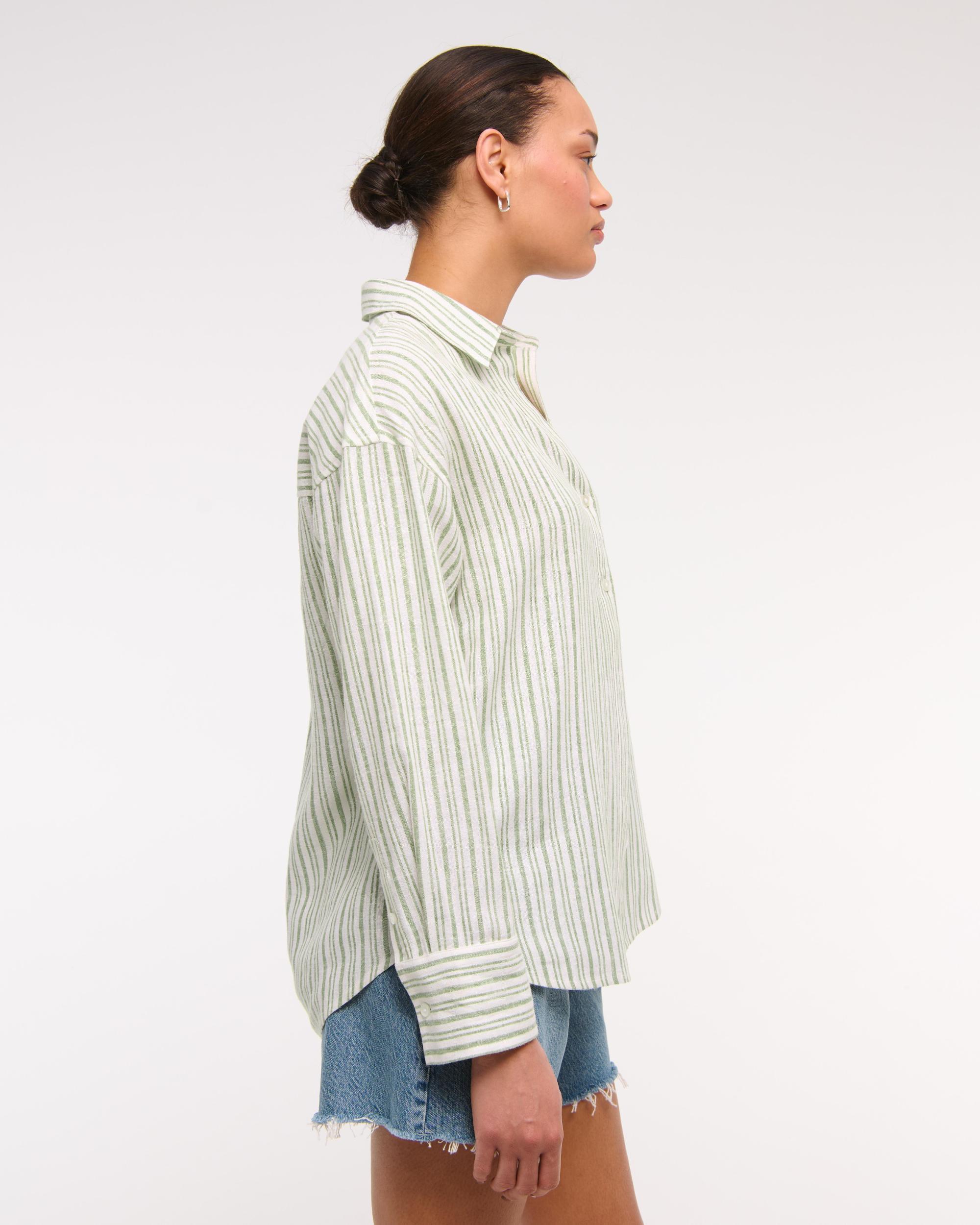 Oversized Linen-Blend Shirt Product Image