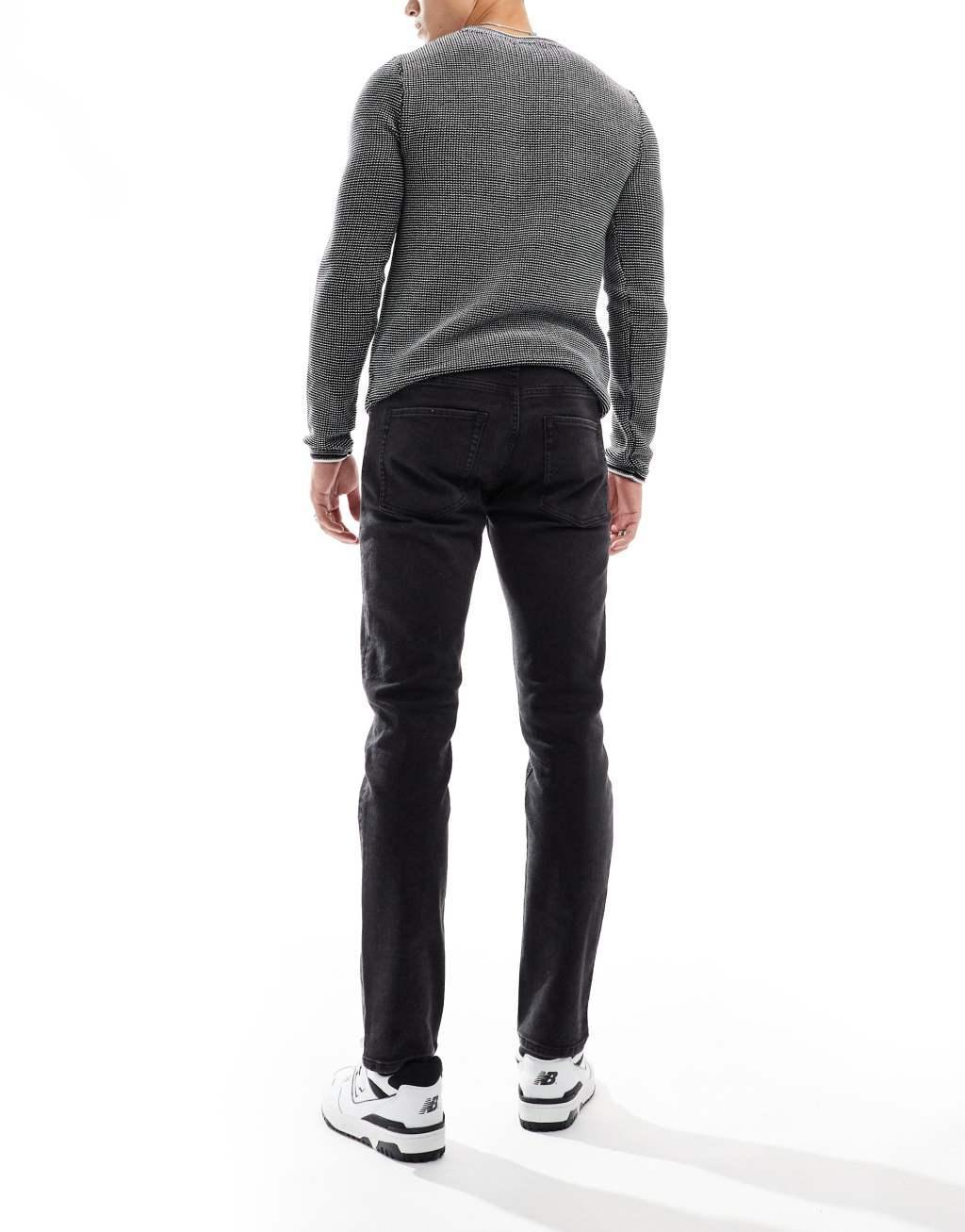 JJ Rebel adam tapered jeans in black  Product Image
