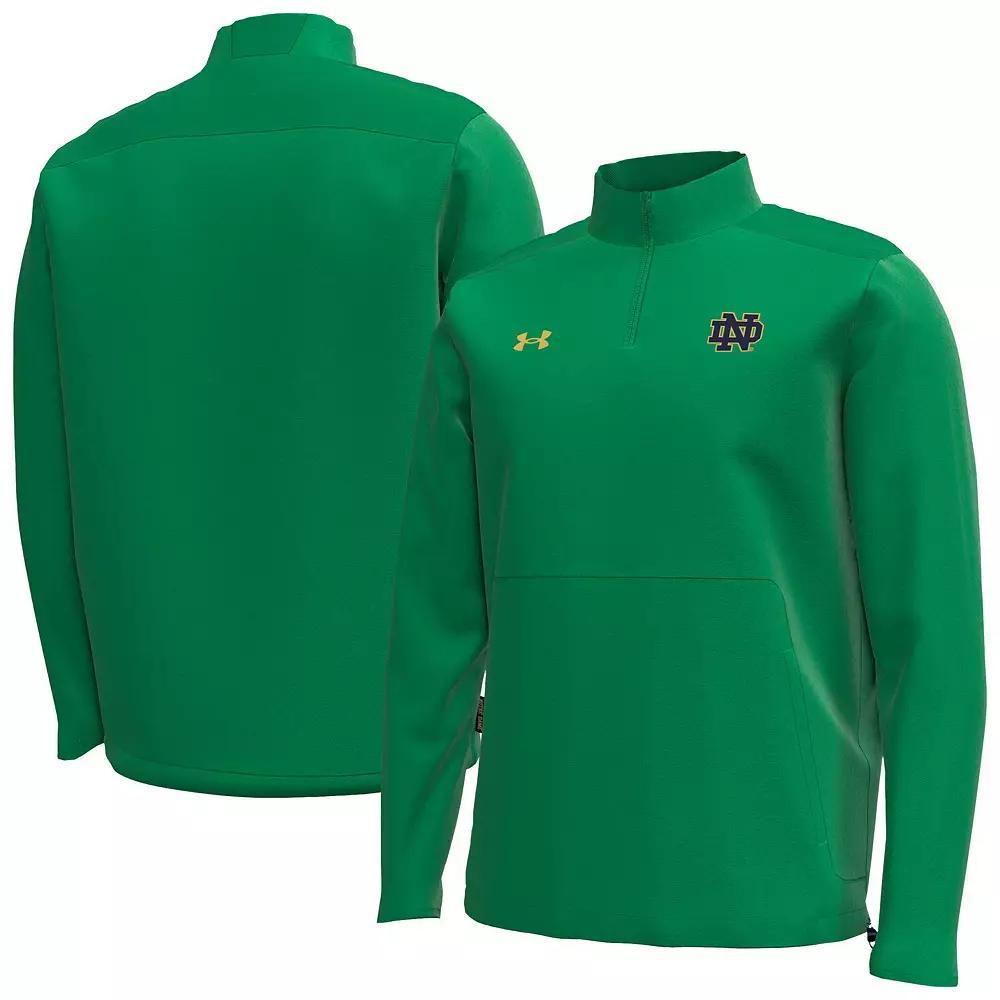 Men's Under Armour  Kelly Green Notre Dame Fighting Irish Motivate Quarter-Zip Performance Jacket, Size: Small Product Image