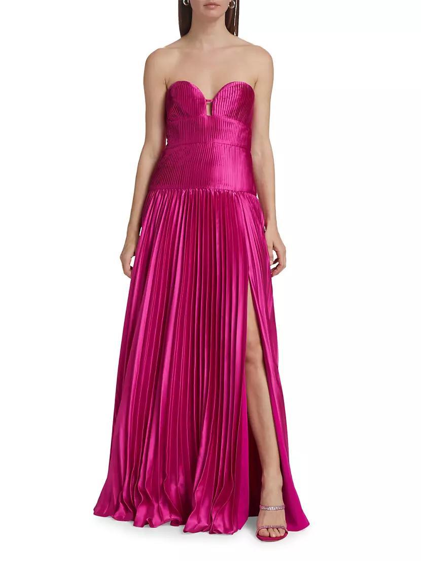 Ludlow Charmeuse Pleated Strapless Gown Product Image