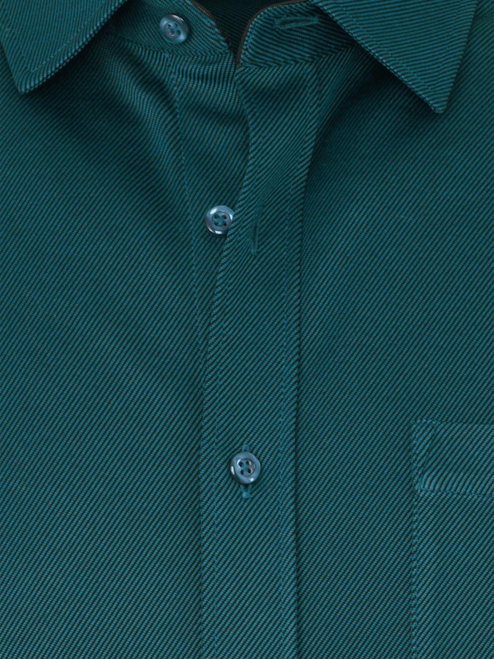 Cotton Blend Button Front Polo - Teal Product Image