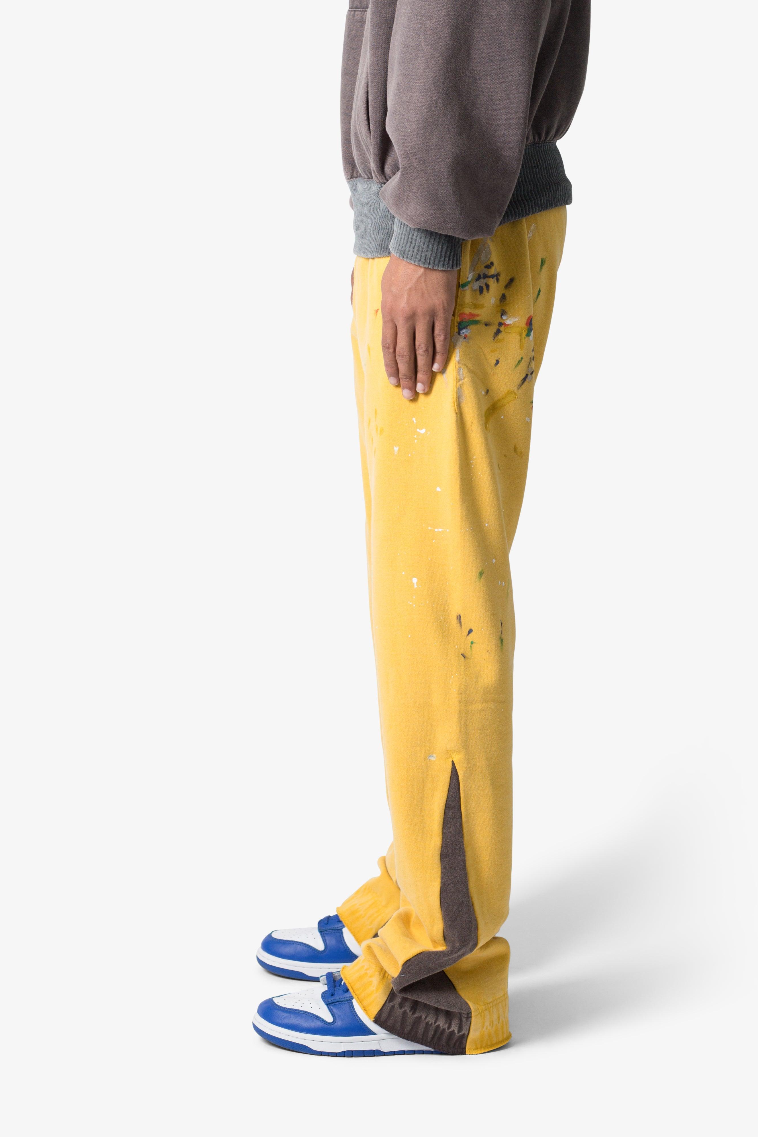 Contrast Bootcut Sweatpants - Yellow Product Image