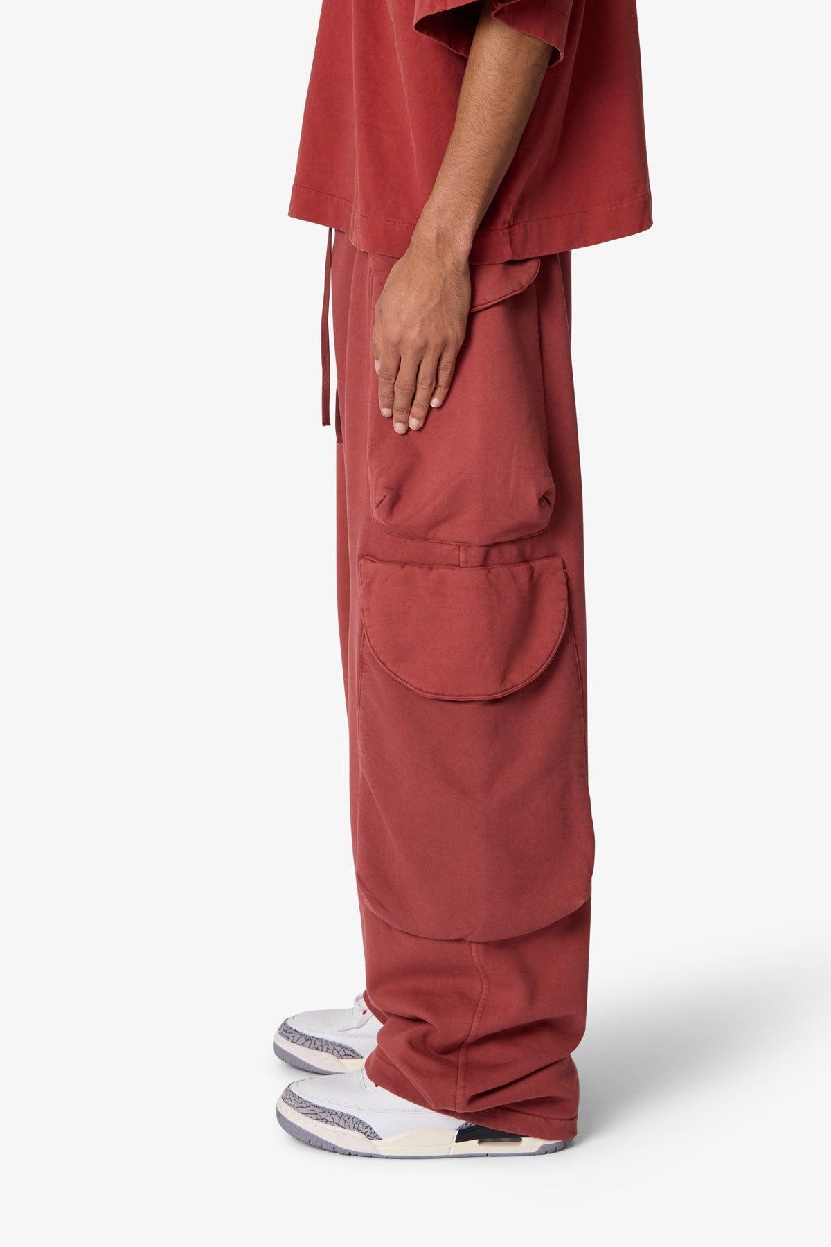 Side Cargo Pocket Sweatpants - Rust Product Image
